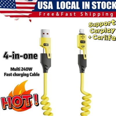 Cable de Carga Multi-USB 4 en 1 - Carga Rápida/Con Cable Escalable USB A+ Tipo-C Foto 1 de 4