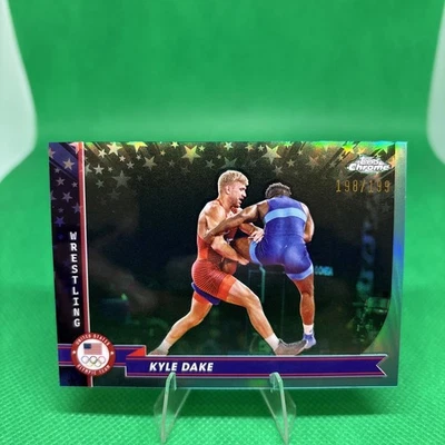 2024 Topps Chrome Kyle Dake Aqua Refractors #/199 U.S. Olympics Hopefuls #182 - Image 1 of 2