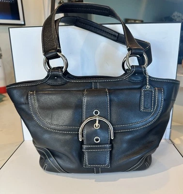 Bolso Shopper Coach Soho 2004 vintage de cuero negro Foto 1 de 4