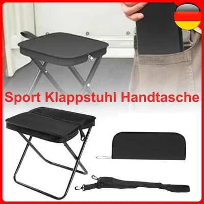 Faltbarer Campinghocker Klapphocker Kleiner Klappstuhl Hocker für Heimzug Freien - Bild 1 von 4