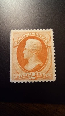  Scott #178, M/VF/H/NG, Jackson, 2 cent, Vermilion, no grill, 1875 - Image 1 of 2