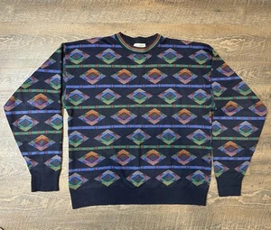 Vintage Tricots St. Raphael 90s Geometric Sweater Size Large - Picture 1 of 8