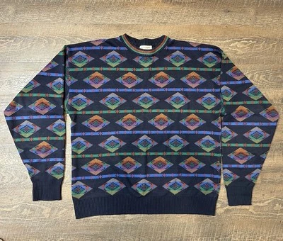 Vintage Tricots St. Raphael 90s Geometric Sweater Size Large  - Image 1 of 4