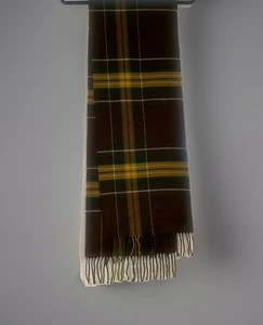 Scarf Wrap Accessory Women Professional Sexy Flannel Brown Yellow Green Plaid - Picture 1 of 4