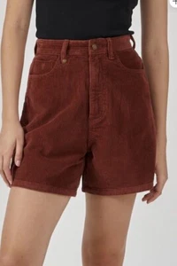 THRILLS Womens Koko Corduroy Burnt Henna Shorts High Waisted Size 6 - Picture 1 of 8