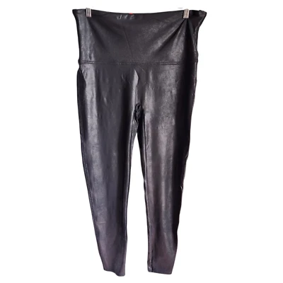Spanx Pants 2XL XXL Black Women's Faux Leather Leggings Pleather - Image 1 of 4