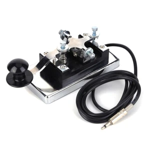 HY-K4 Edelstahl CW Telegraph Kurzwellenradio CW Telegraph Key Morse Key - Zdjęcie 1 z 11