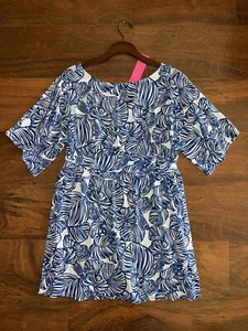 Lilly Pulitzer XL Aegean Navy BEACH PATH PARIGI SKORT STRAMPLER U-Boot-Ausschnitt Neu mit Etikett - Bild 1 von 10