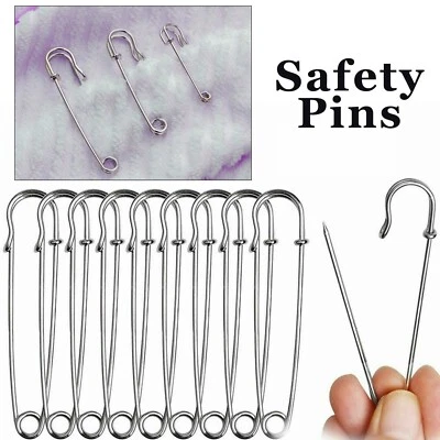 1-20pcs Edelstahl Sicherheitsnadeln Groß Hemming Handwerk Schneiderei Schal - Bild 1 von 4