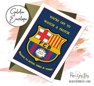 Barcelona FC Scratch Off Surprise Trip Card Football tickets Camp Nou FCB - Picture 1 of 6