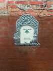 Pewter Cat Small Picture Frame Roses On Lattice Holds 2" X 2 1/2" Picture.