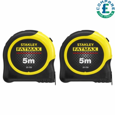 Stanley 0-33-720 Fatmax 2 x STA033720 5m Blade Armor Metric Only Tape Measures