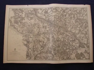 1867 JE Weyss Civil War Map of Richmond Virginia Siege Confederate Union Armies - Picture 1 of 10