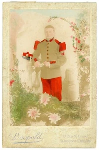 PHOTO CABINET Léopold à Clermont Ferrand, un militaire bon tireur hand tinted - Picture 1 of 2