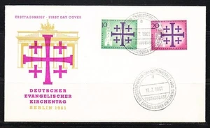 Berlín 1961 FDC cartas Mi 215-16 Sc 9N193-94 iglesias de Santa María y el Kaiser Guillermo - Imagen 1 de 1