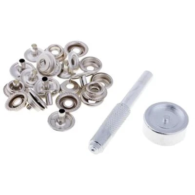 6 Piece Heavy Duty Snap Fastener 15mm Push Fastener Leather - Image 1 of 4