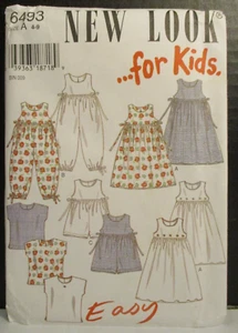 New Look Pattern 6493 Child/Girl's Dress Romper Top Size 4-5-6-7-8- 9 Uncut New - Picture 1 of 13