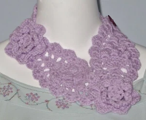 Nueva diadema de bufanda más cálida de crochet púrpura suave acrílico hecho a mano - Imagen 1 de 12