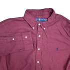 Ralph Lauren Button Down Up Shirt Mens XXL Long Sleeve Dark Red 