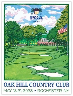 Póster Lee Wybranski Edición Limitada 2023 PGA Championship Oak Hill Golf Club Foto 1 de 4