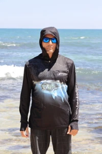 Adults Sun Safe UV Black 'GT' HOODIE - Picture 1 of 20