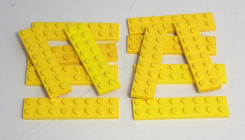LEGO Basic 12 x Platten Plättchen Plates 1/3 flach gelb yellow 2x8 #3034 #6 - Bild 1 von 1