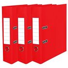 (Set of 3) A4 Lever Arch File 75mm Spine Paper Document Storage Home Office Red