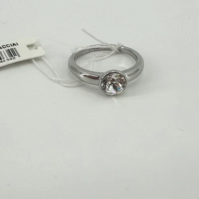 Anillo de acero inoxidable Brosway Affinity Acciai con piedra de cristal tamaño EE. UU. 9,5 NUEVO Foto 1 de 4