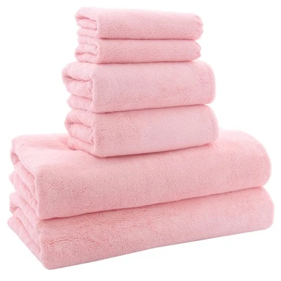 Sports Towel Set, Quick Dry, 2 Bath 2 Hand 2 Face, Pink - Image 1 of 4