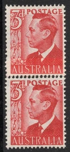 1951 3d scarlet KGVI coil pair, SG235aa MLH (FR005) - Bild 1 von 2