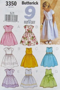 Butterick 3350 Little Girls S6-7-8 Party Special Occassion Sunday Dress Pattern - Picture 1 of 2