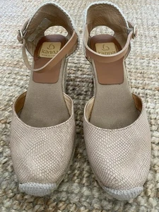 Kanna Espadrilles, Keilabsatz, Nude, Leder, Gr. 38 - Bild 1 von 12