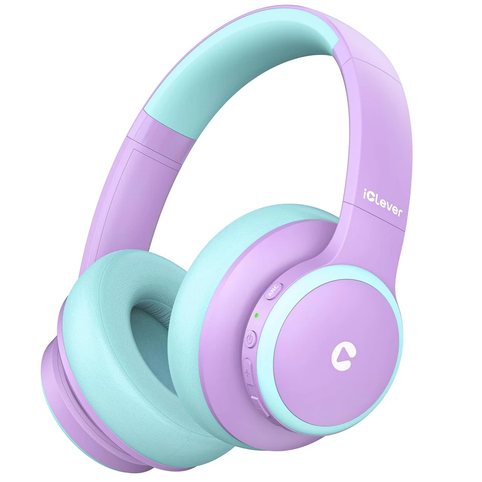 iClever BTH26 Active Noise Cancelling Headphones for Kids Purple