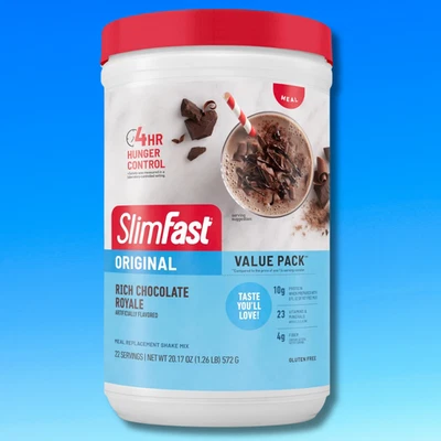 Mezcla batido de reemplazo de comida original, rico chocolate real, 20,18 oz, 2 Foto 1 de 4