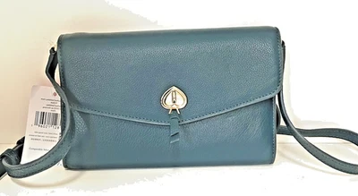 Cartera Bandolera Kate Spade Marti Cuero Solapa K6027 Verde Oscuro Nueva con Etiquetas, DD-5 Foto 1 de 4