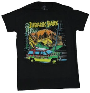 Jurassic Park Mens T-Shirt - Dino Attacking Jurassic Park Tour SUV Iamge - Picture 1 of 1