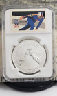 1988-D Olympic Liberty Silberdollar mit Vintage Briefmarken - sehr schön!!!