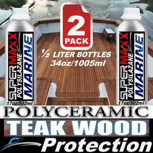 MARINE BOAT POLYCERAMIC CLEAR COATING ADVANCED TEAK WOOD DECK TRIM PROTECTION - Picture 1 of 7