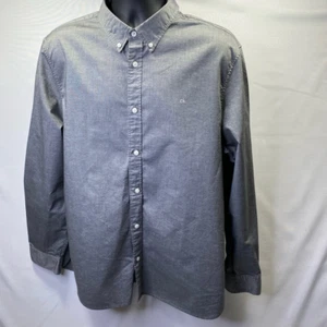 Calvin Klein Mens Essential Oxford Button Up Shirt Metallic Long Sleeve XL New - Picture 1 of 7