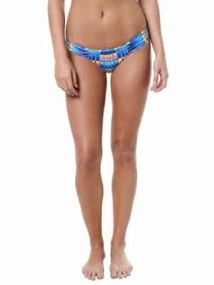 Parte inferior de bikini para mujer Mara Hoffman Flight lateral acanalada azul/multitalla XS - Foto 1 de 3