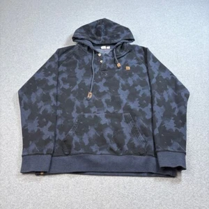 Tentree Hoodie Men L Blue Black Camo Organic Cotton Sustainable Ethical Hike - Picture 1 of 9
