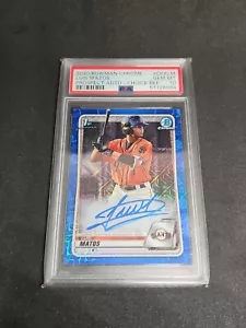 2020 Bowman Chrome Luis Matos Auto Blue Choice Refractor Giants /150 PSA 10 - Picture 1 of 2