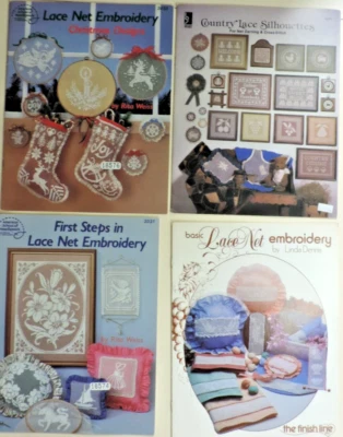 4 Lace Net Embroidery American School of Needlework/The Finish Line 1984 - Image 1 of 4
