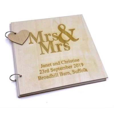 Álbum de fotos personalizado de boda gay de señoras y señoras o libro de visitas recuerdo LWOD-49 Foto 1 de 2