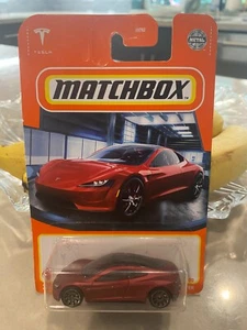 Tesla Roadster Dark Red Matchbox 4/100 - New - Picture 1 of 1