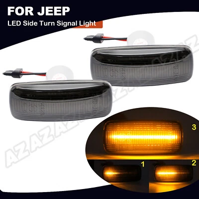 2X Dynamic LED Side Marker Light For Jeep Patriot Grand Cherokee Dodge Chrysler Foto 1 de 4