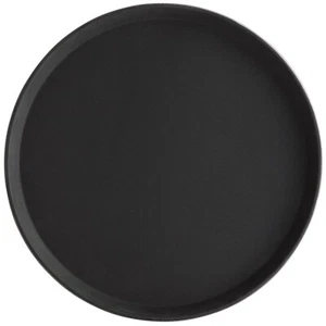 Non-Slip Tray Black Plastic Round 350mm Bar Glass Drink Serving Waiters Trays - Picture 1 of 3