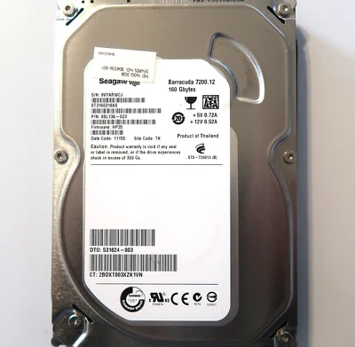 Seagate ST3160318AS 9SL13A-023 HP35 (9VYA) TK Thailand 3.5" 160gb Sata 10/2010 - Image 1 of 2