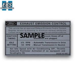 1972 Ford Mustang 351 Emission Control Decal Factory Exact Sticker - Bild 1 von 2