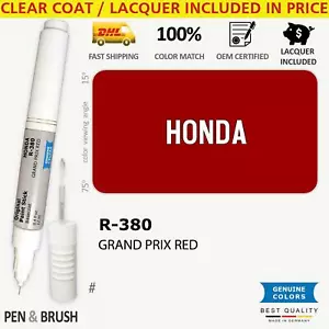 R 380 Touch Up Paint for Honda Red # GRAND PRIX RED Pen Stick Scratch Chip Fix B - Picture 1 of 3